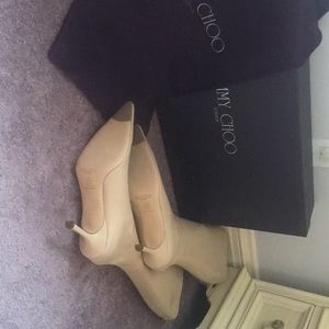 Jimmy Choo nude leather boots